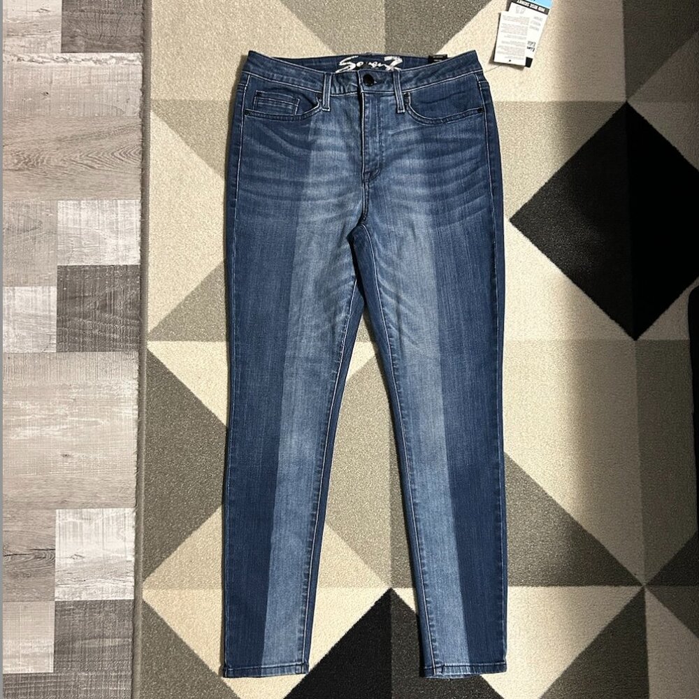 NWT Seven7 Limited Edition Mid-Rise Skinny 2-Tone Jeans Women's‎ Size 10